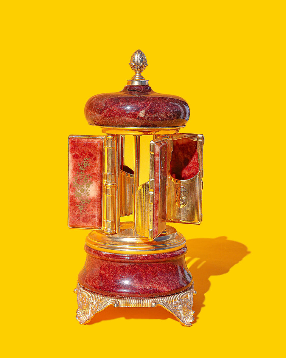 vintage cigarette music box CIRCA 1970's RISING DOG MUSICAL MINIATURE FOLK ART CIGAR DISPENSER For Sale at 1stDibs reuge vintage cigarette lipstick holder