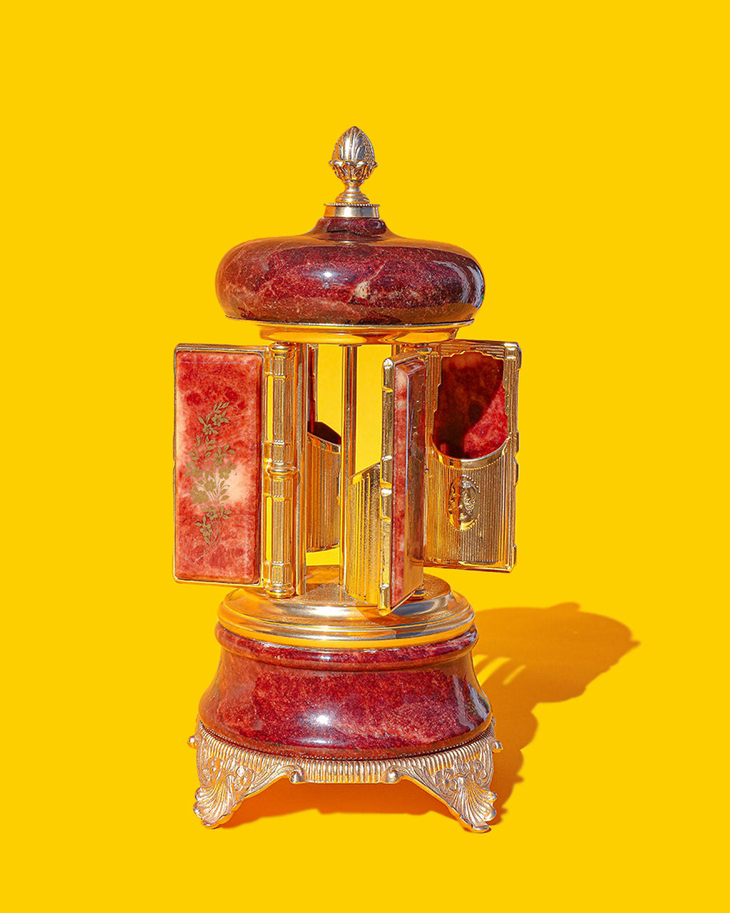 Reuge Vintage Cigarette Lipstick Holder Carousel Music Box LIBBY & MY